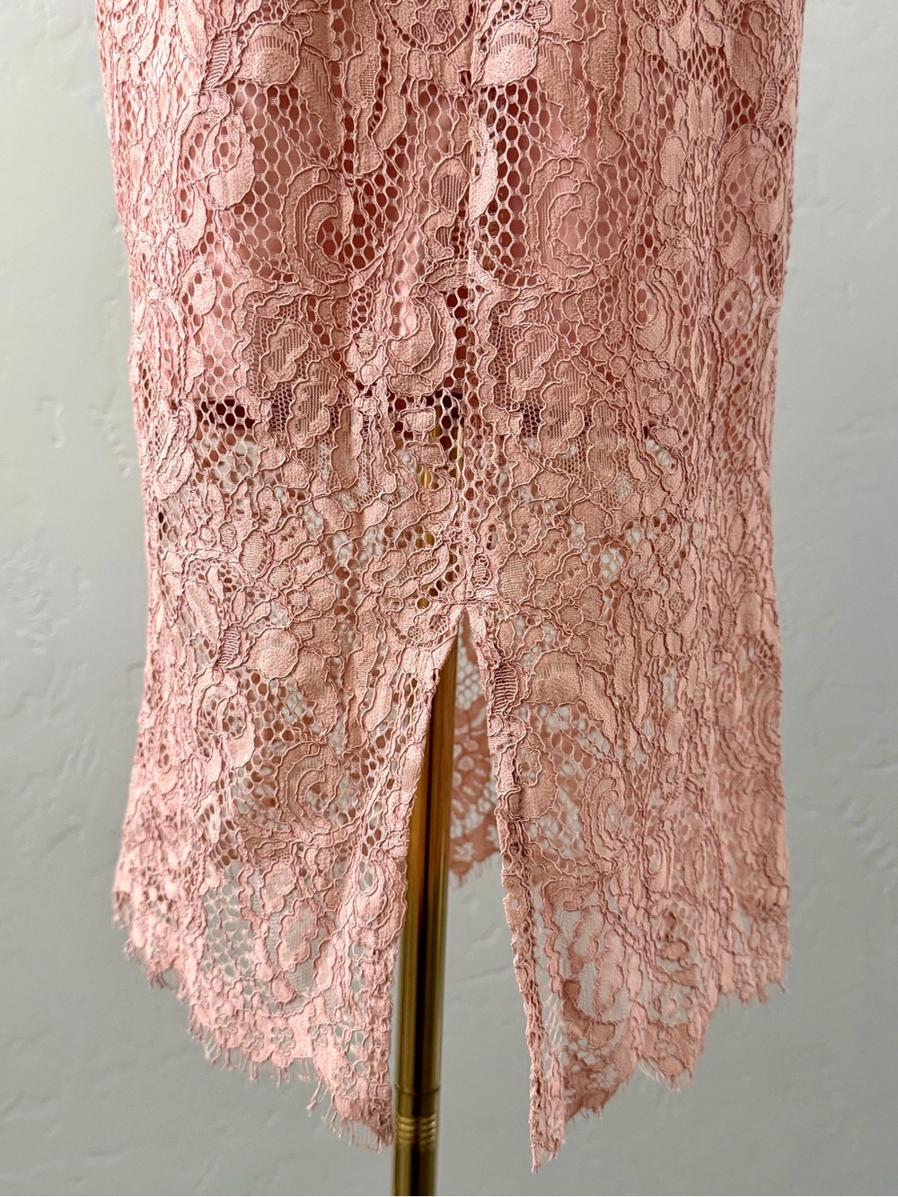 Bardot Gia Lace Midi Dress Blush Pink Wedding Guest Pencil NWT 6 - Picture 7 of 14